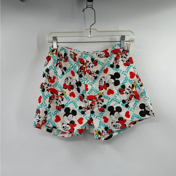 Vintage Disney Mickey Mouse Mickey & Co Boxer Shorts Size M White Hearts NWT - Picture 1 of 7